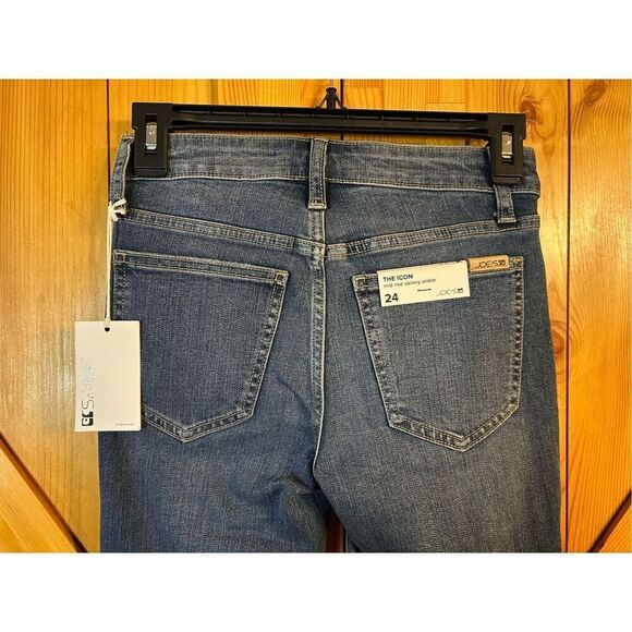 Joe’s Jeans Womens The Icon Mid Rise Skinny Ankle Raw Hem Distressed Size 24 nwt - Picture 6 of 8
